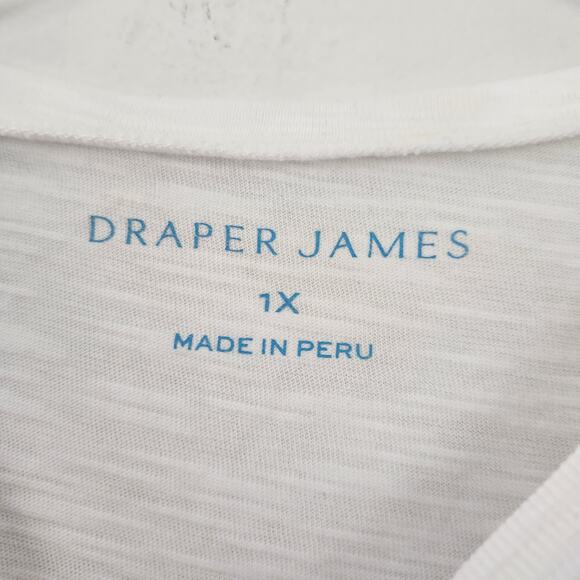 New Draper James Vote Y'all T-Shirt Women 1X White Navy Red Text - Picture 4 of 6